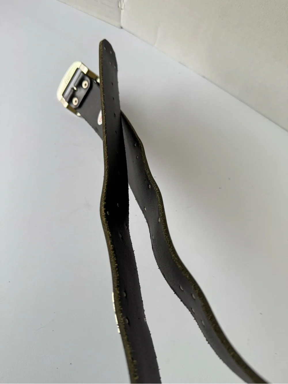Vintage Etro Leather Belt Men 40-100-115  Made In Switzerland Animal Metal studs